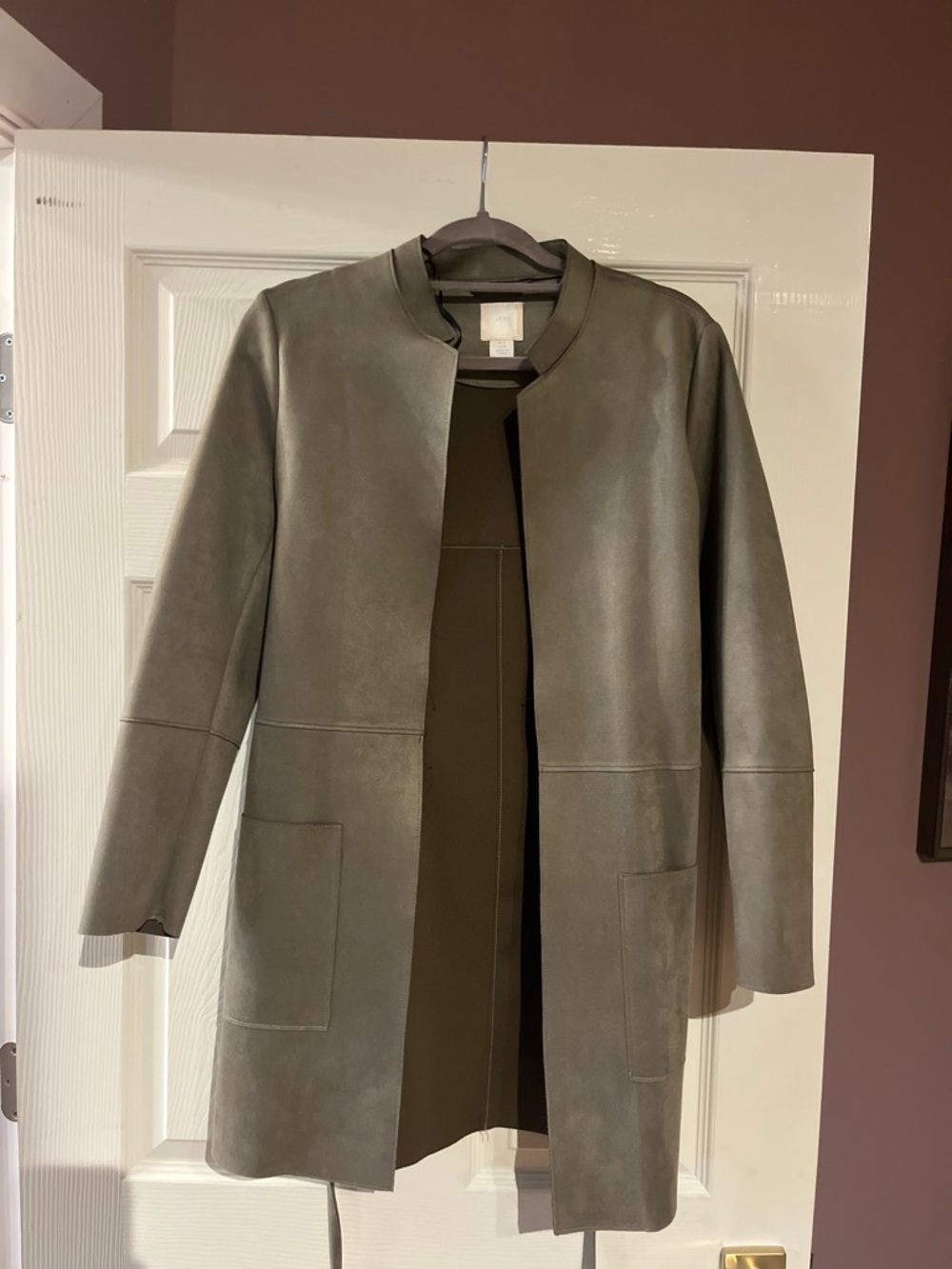 H&M Olive Gray Pea Coat